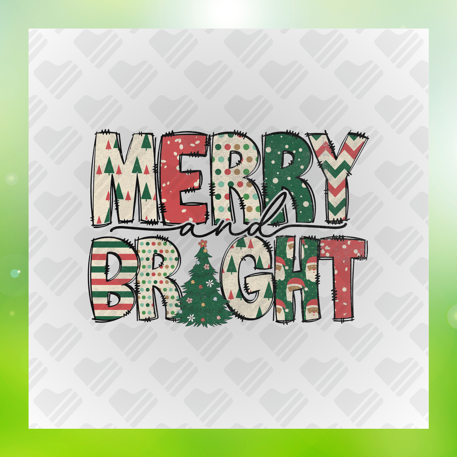 Merry & Bright Transfer