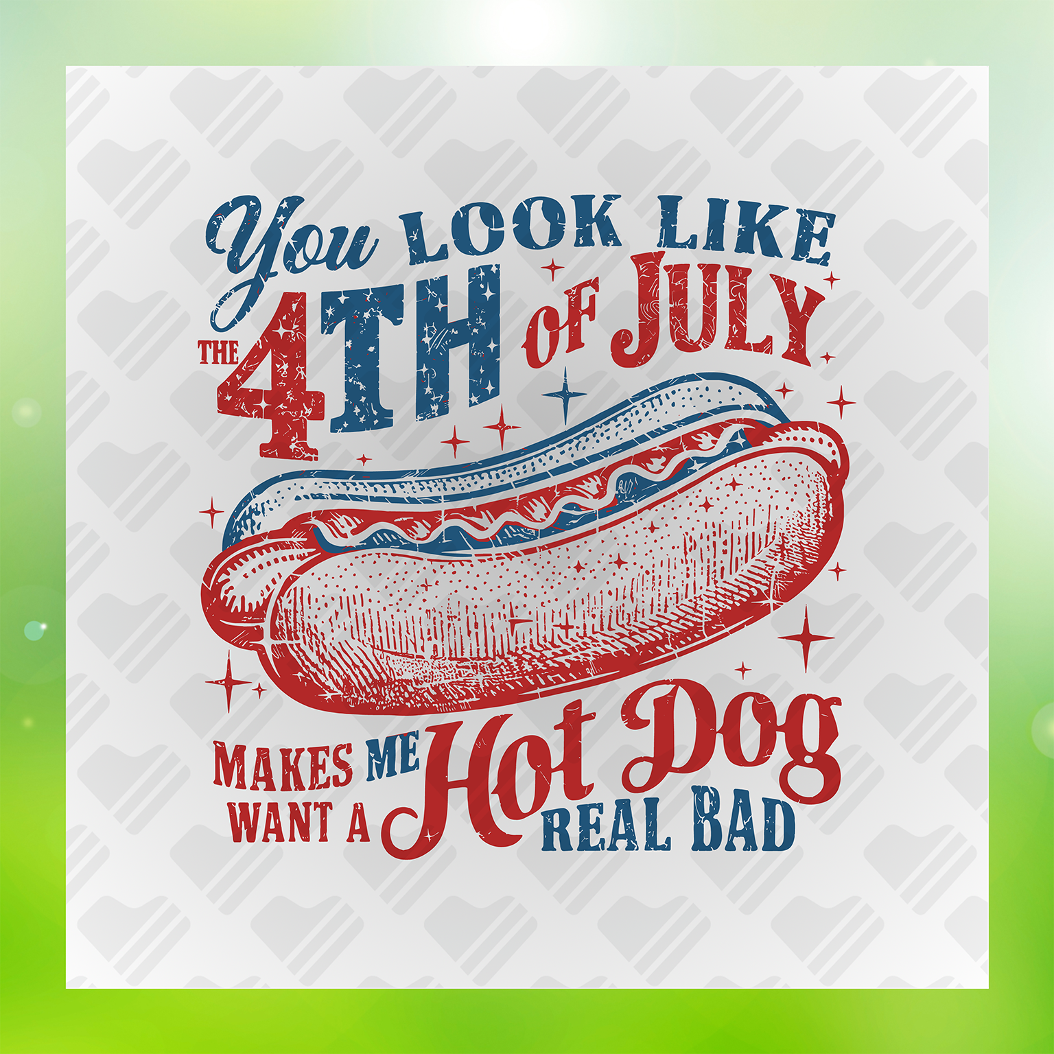 4th Of July Hotdog Transfer