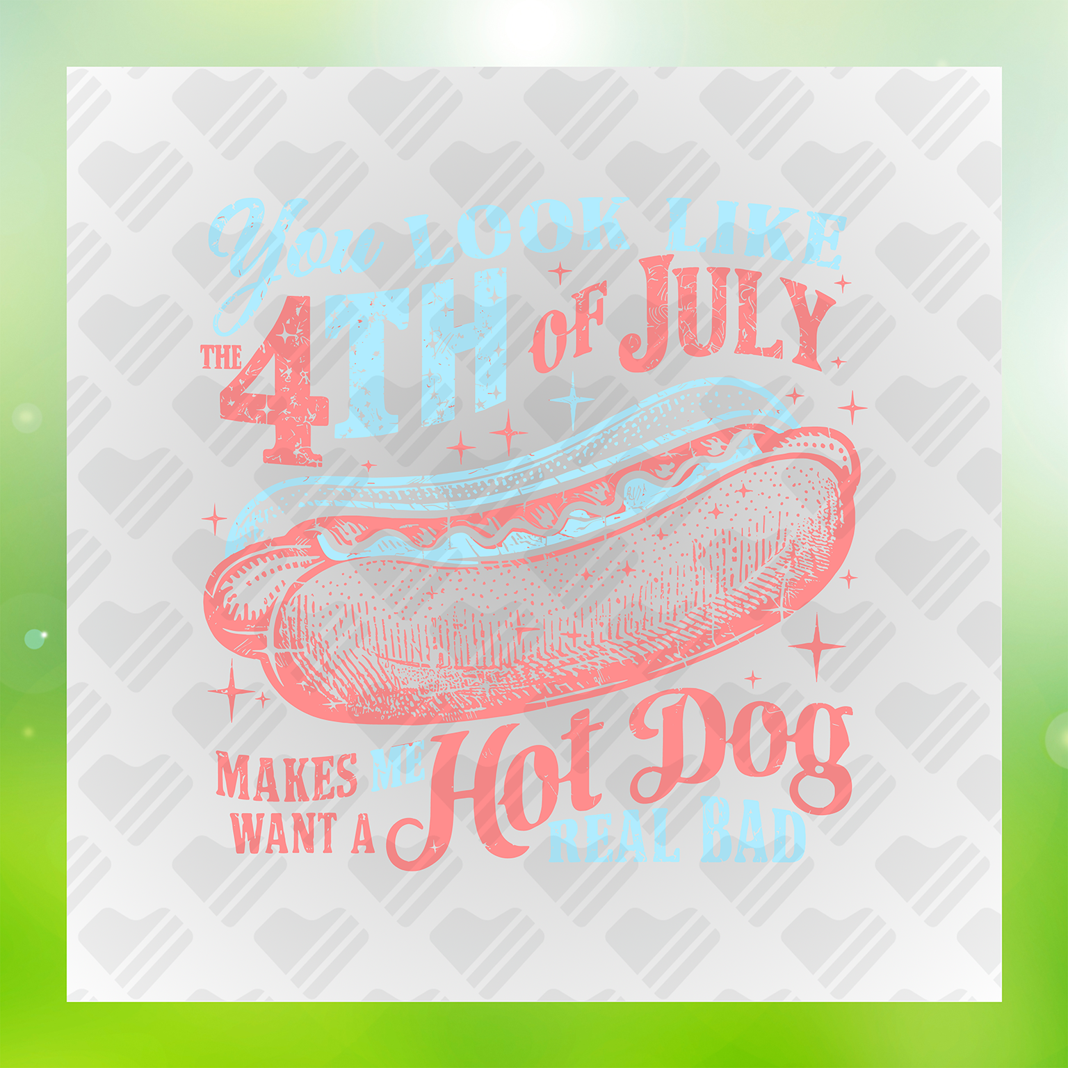 4th Of July Hotdog Transfer