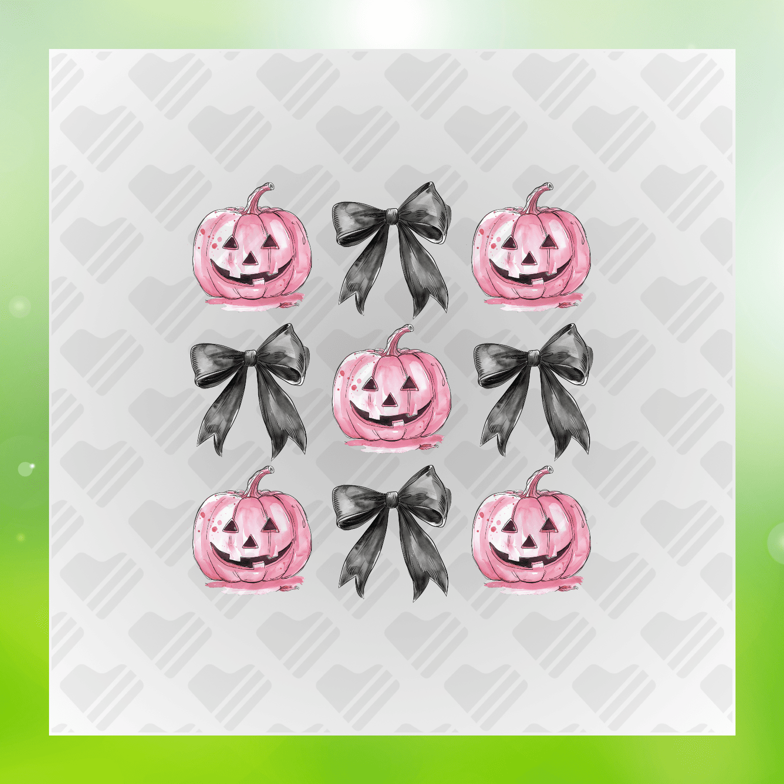 Pink Pumpkin With Bows Transfer