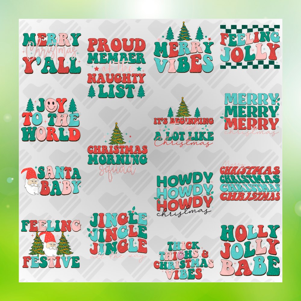 Christmas Retro Bundle Christmas Vibes Transfer