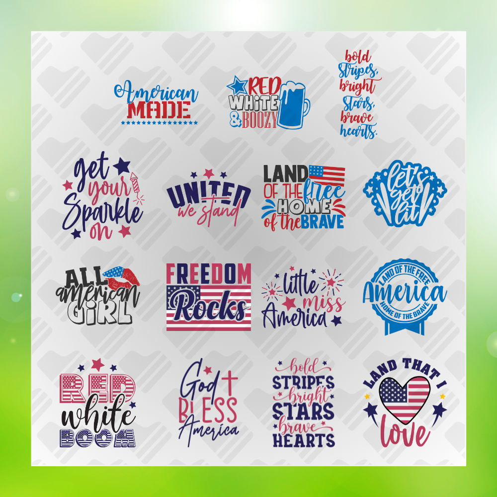 4th Of July Bundle American Made v12 Transfer