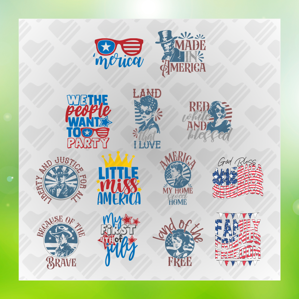 4th Of July Bundle American Made v14 Transfer