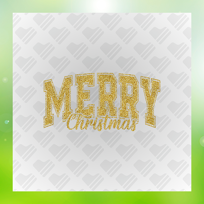 Faux Glitter Merry Christmas Sticker