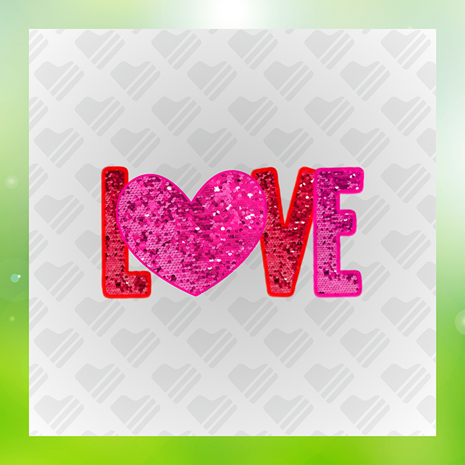 Glitter Look, No Mess Love v2 Sticker