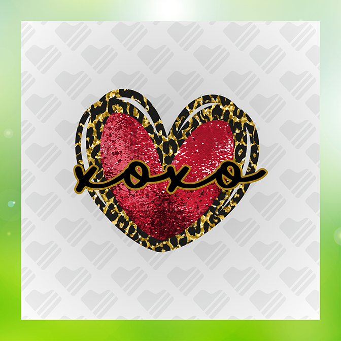 Glitter Look, No Mess Heart Xoxo Sticker