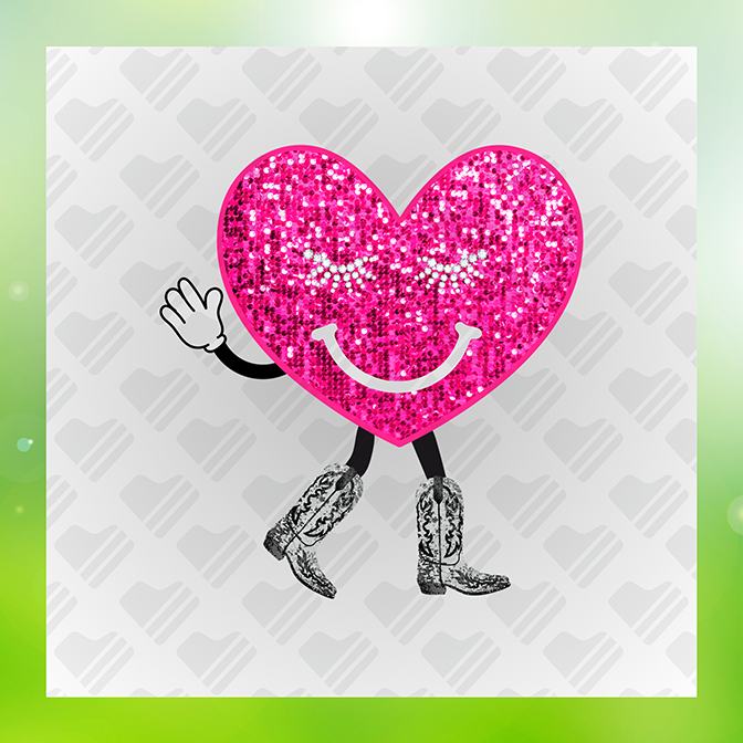 Glitter Look, No Mess Heart v4 Sticker