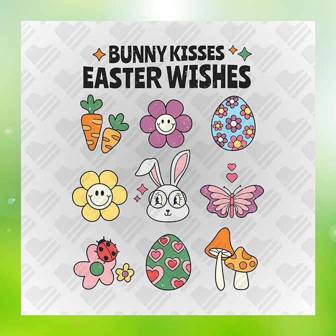 Bunny Kisses Easter Wishe Sticker