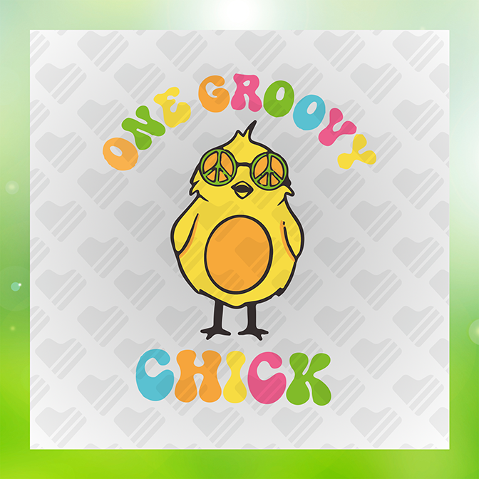 One Groovy Chick Sticker