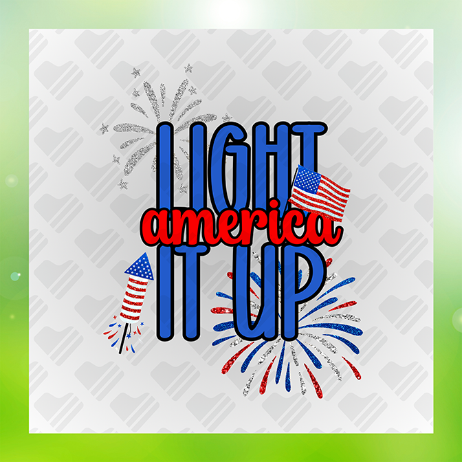 Glitter Look No Mess Light It Up America Sticker