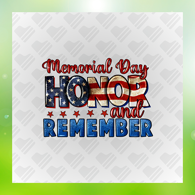 Glitter Look Memorial Day Honor & Remember Sticker