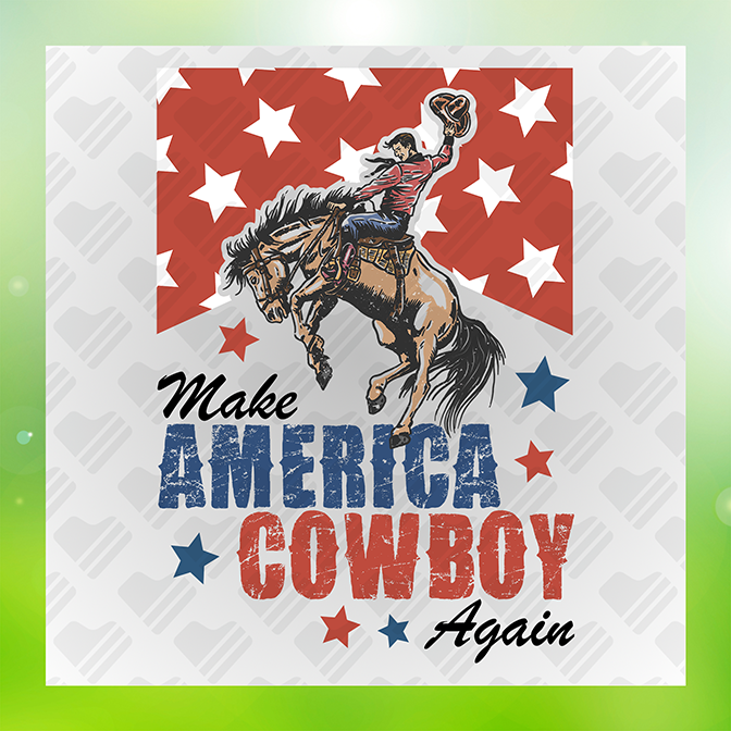 America Cowboy July 4th Sticker