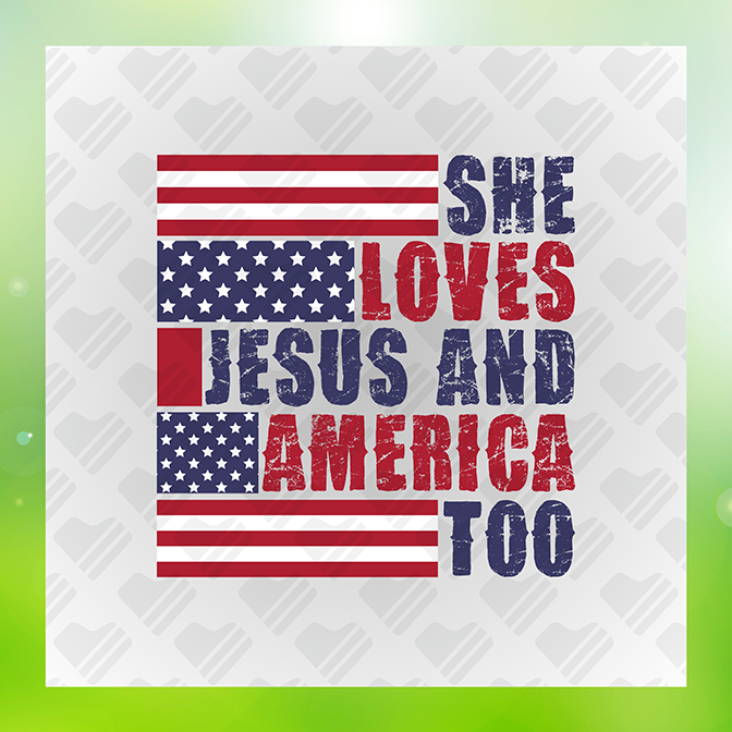 She Loves Jesus & America Too Ver.2 Sticker