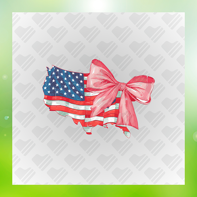 USA Flag Ribbon July 4th Sticker