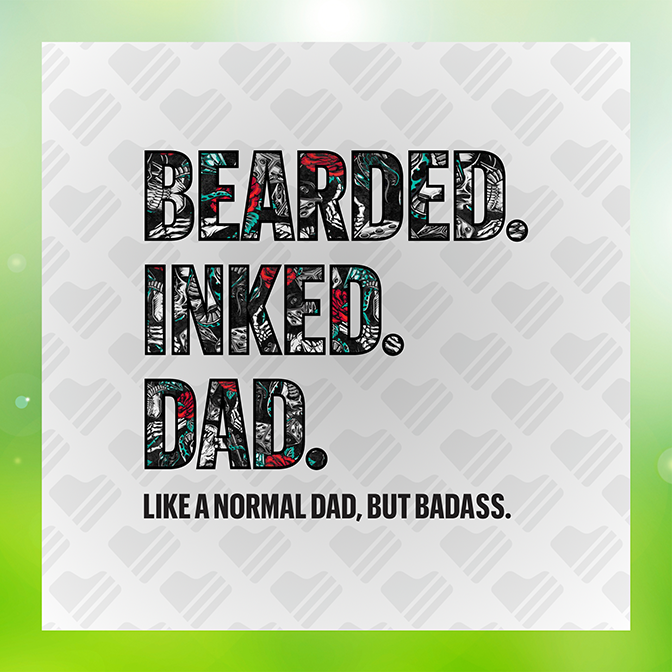 Bearded Inked Dad Sticker