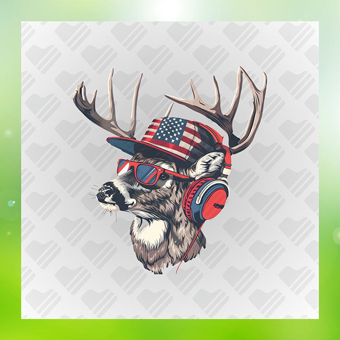 4th of July Deer July 4th Sticker